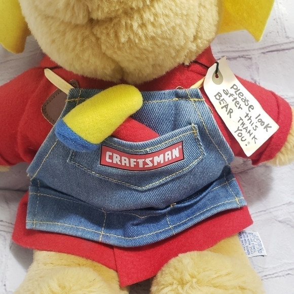 Sears Craftsman Paddington Bear Plush 12" Stuffed Animal Teddy Bear Vintage - Picture 3 of 8